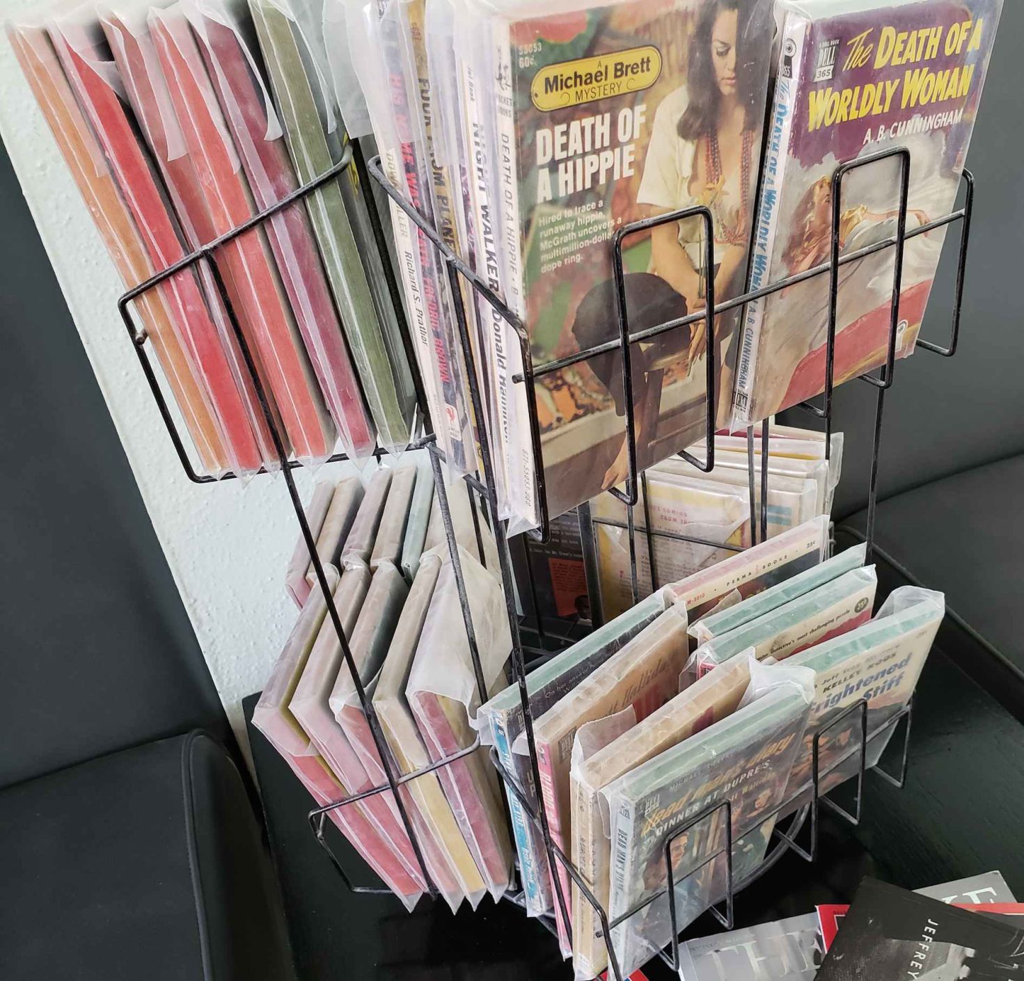 Vintage books at Sweeney Todd's barber shop